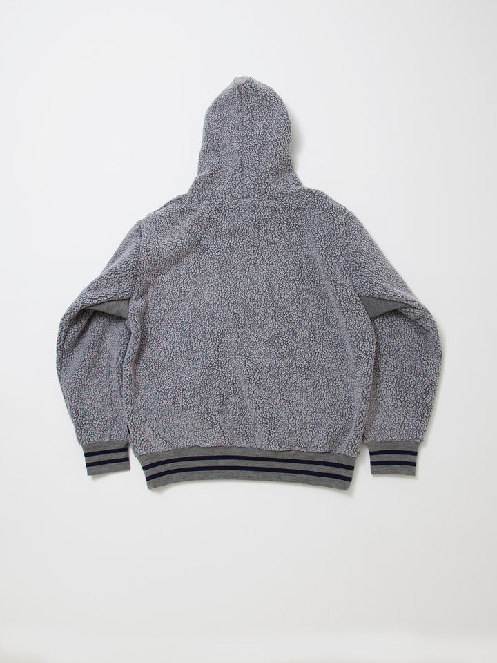 CJ013・NAVY Athletic Parka / POLARTEC Heavy Boa Fleece w/"NAVY" Felt - Grey