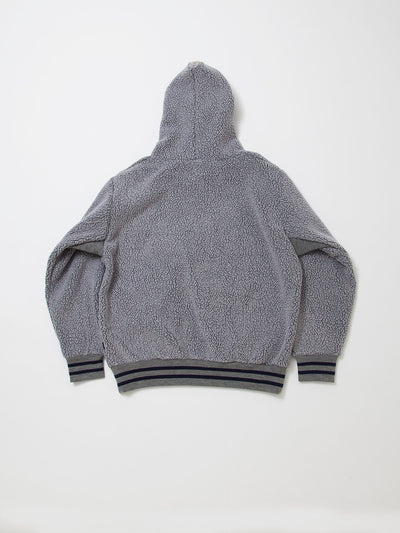 CJ013 - CORONA・NAVY Athletic Parka / POLARTEC Heavy Boa Fleece w/"NAVY" Felt - Grey