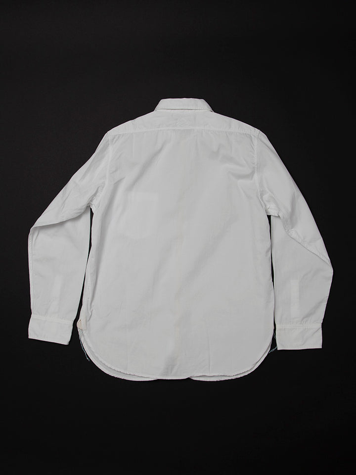 CS001・NAVY 1pocket Shirt / Peru Cotton Shirt Twill - Off-White