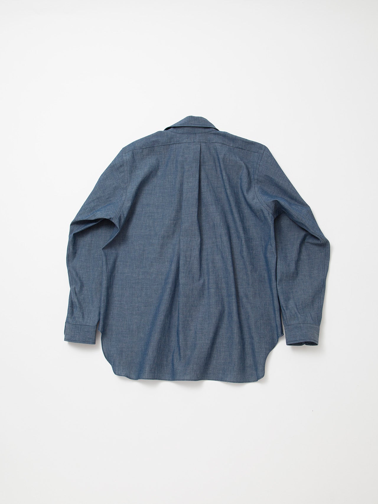 CS005 - CORONA・White Collar Work Shirt / Cotton Blue Chambray