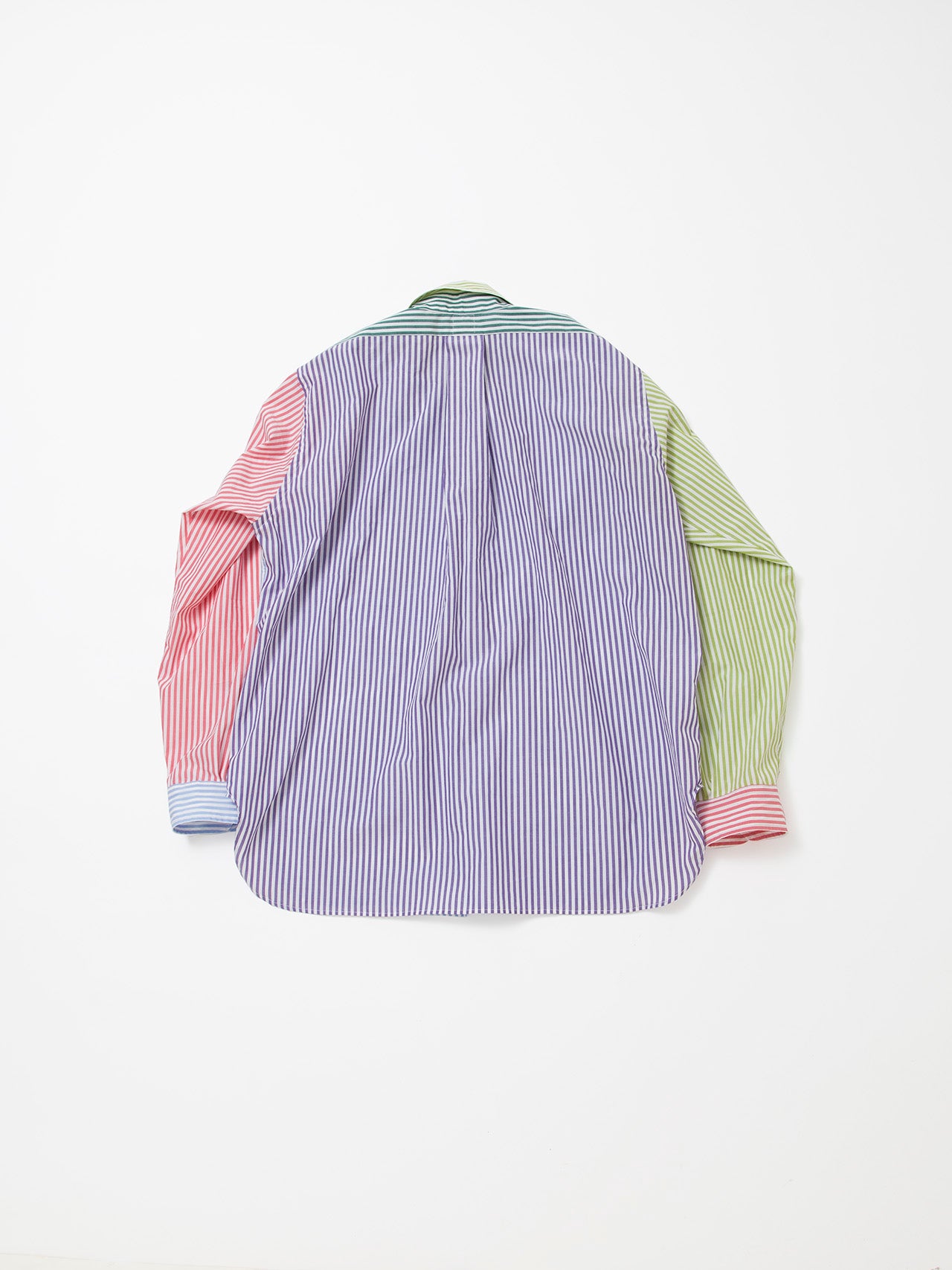 CS005 - CORONA・White Collar Work Shirt / Stripe Broadcloth - Crazy Pattern