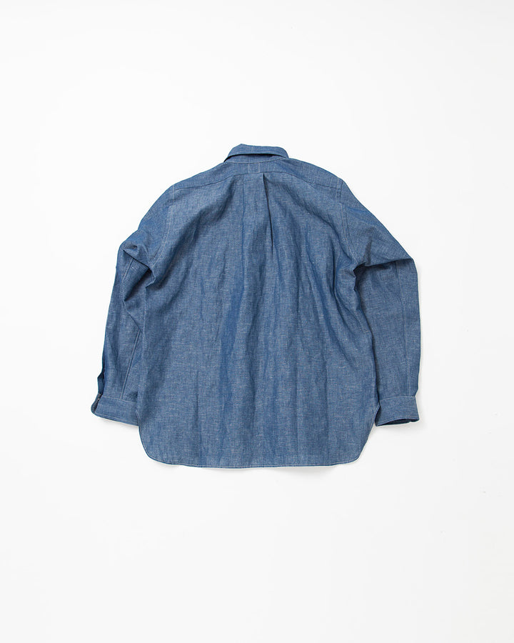 CS006・White Collar Work Shirt / Blue
