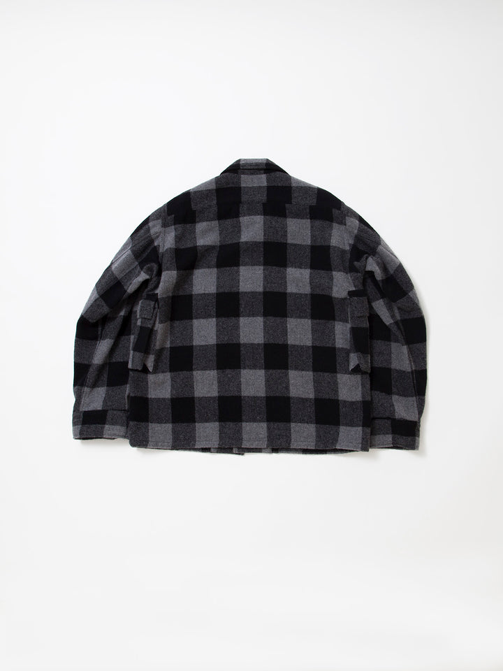 CS023・Combat Hiker Jac Shirt / Buffalo Check - Grey × Black