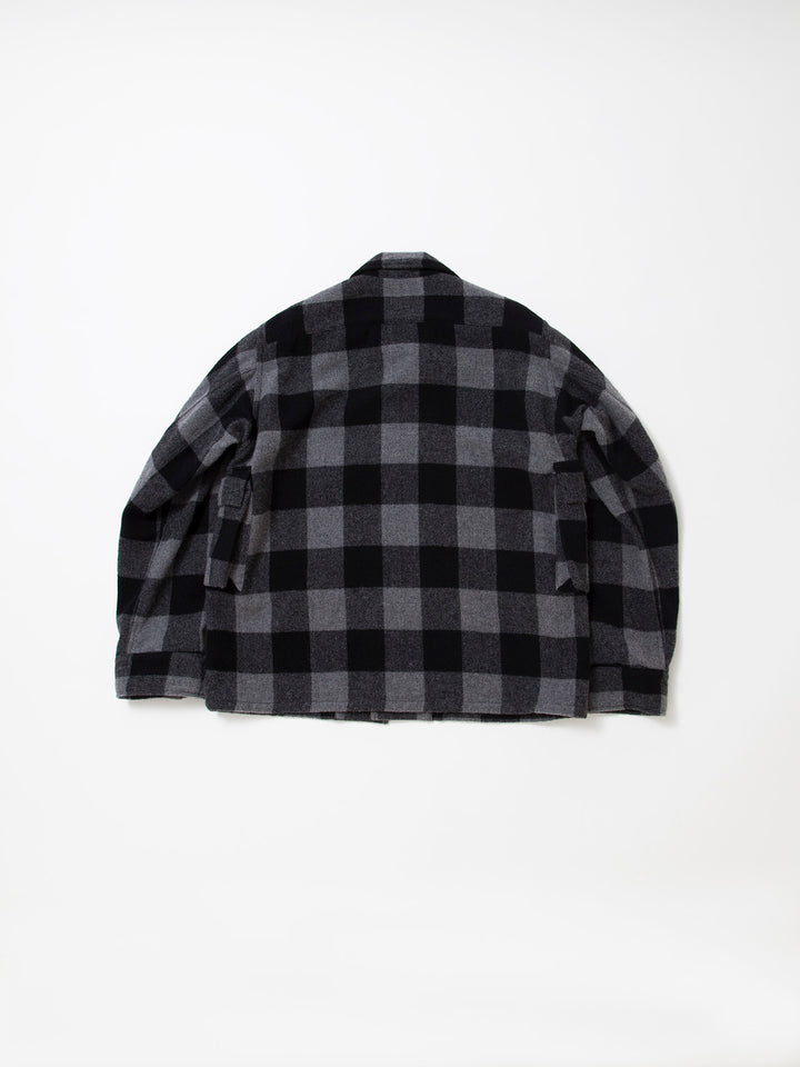 THE CORONA UTILITY - CS023・Combat Hiker Jac Shirt / Buffalo Check - Grey × Black