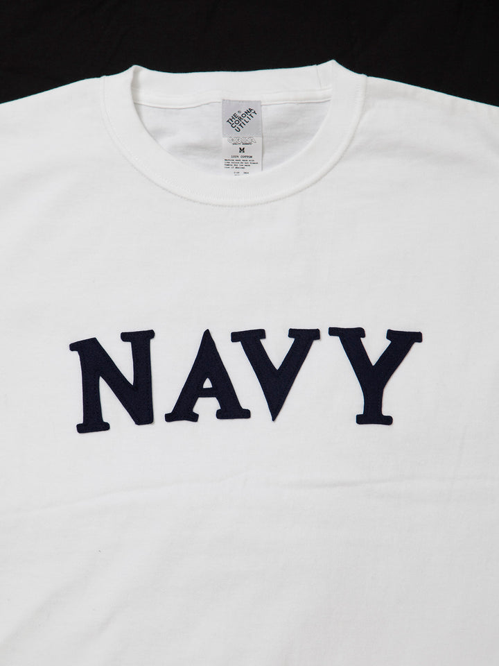 CT004・NAVY Felt Tee / White
