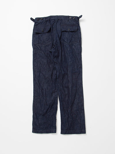 FP001 - FATIGUE SLACKS "UTILITY SLACKS" / 8.5oz Denim - Indigo