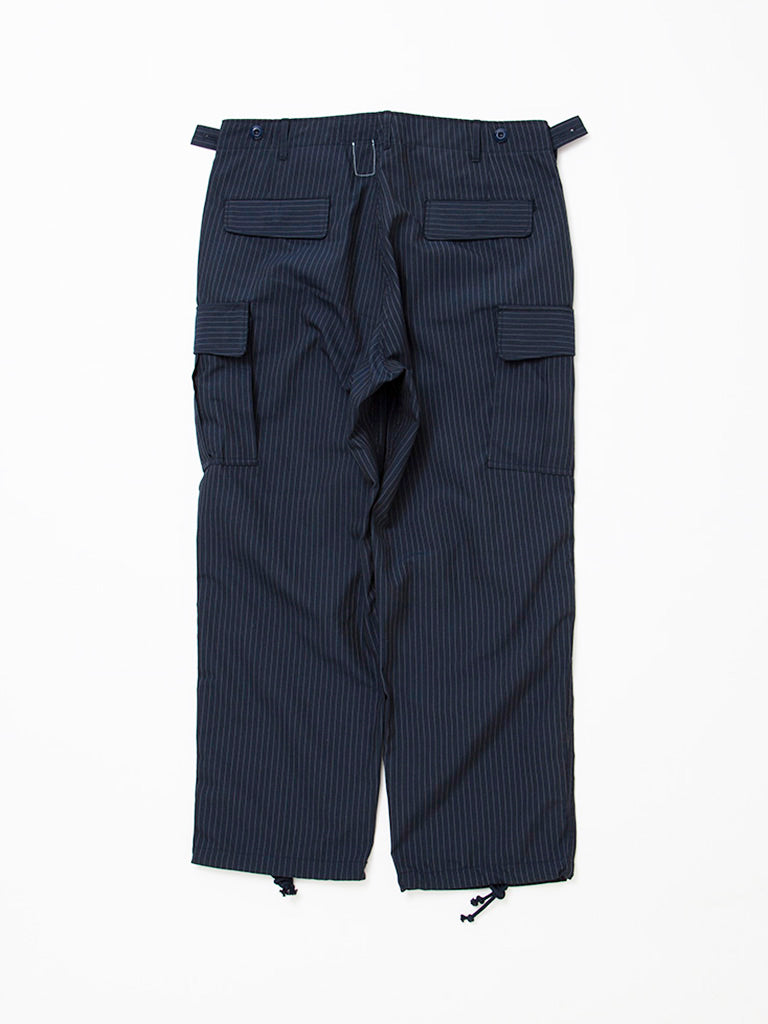 FP006 - FATIGUE SLACKS "JUNGLE SLACKS" / TR Stripe Oxford - Grey Pinstripe on Navy