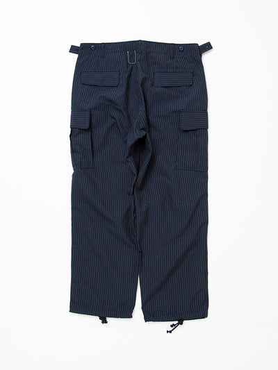 FP006 - FATIGUE SLACKS "JUNGLE SLACKS" / TR Stripe Oxford - Grey Pinstripe on Navy