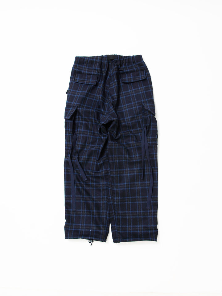 FP006E・"JUNGLE EASY SLACKS" / Stretch Wool Check - Navy Check