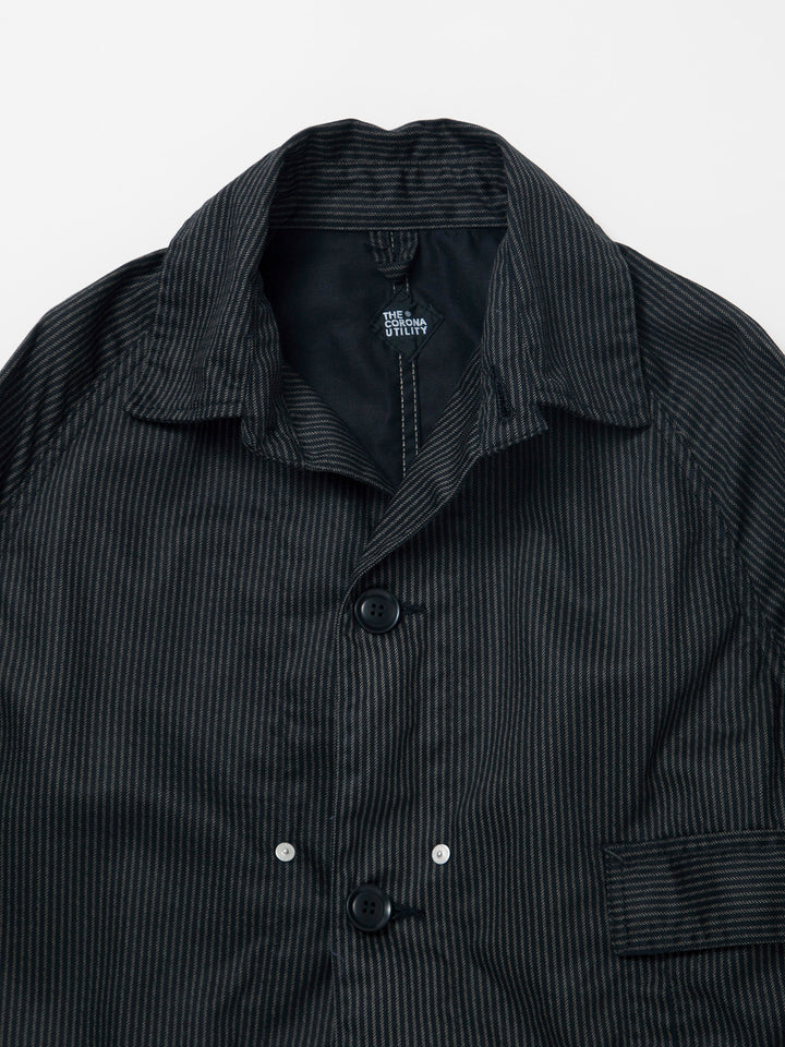CJ001・Utility Game Jacket / Black Key Stripe - Grey Stripe on Black