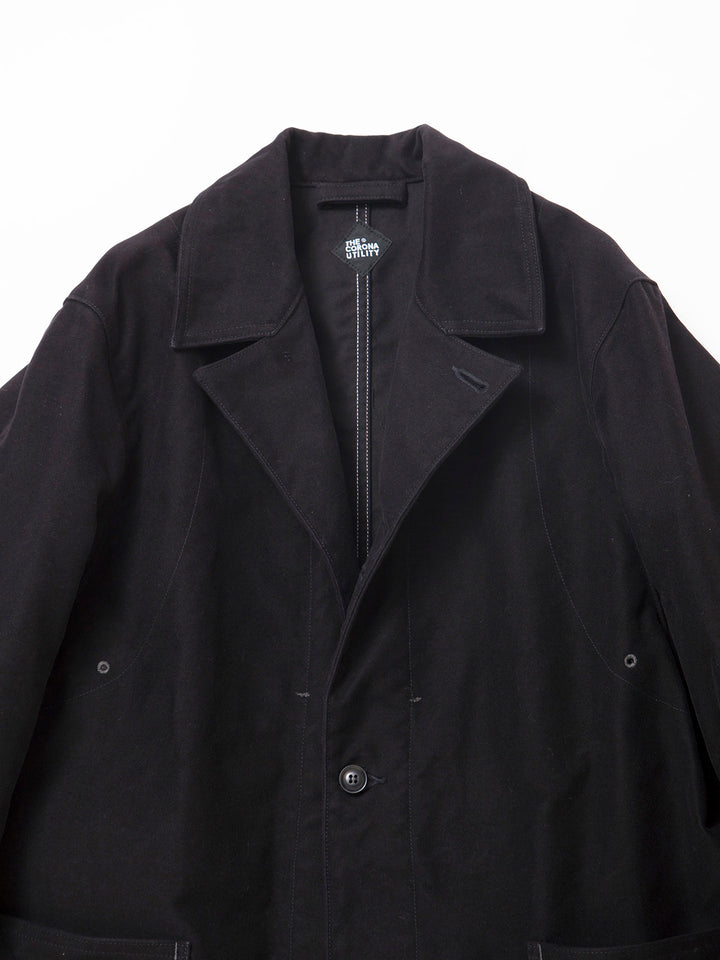 CJ002・Utility Work Coat / Cotton Moleskin / Black