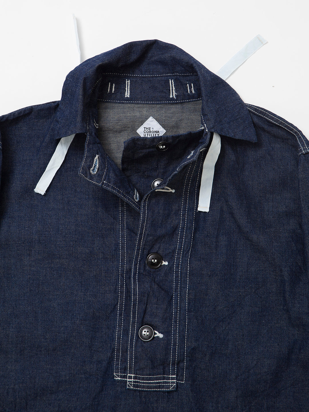 CJ003・Utility Navy Pullover Jacket / High Density Indigo Denim w/Natural Stitch