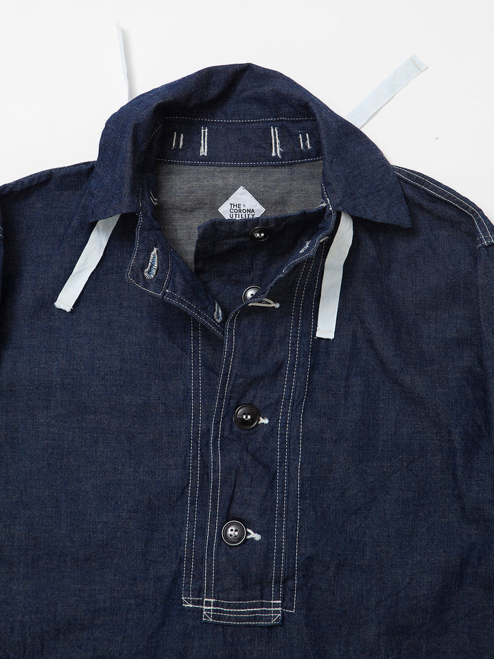 CJ003・Utility Navy Pullover Jacket / High Density Indigo Denim w/Natural Stitch