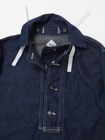 CJ003 - CORONA・Utility Navy Pullover Jacket / High Density Indigo Denim w/Natural Stitch