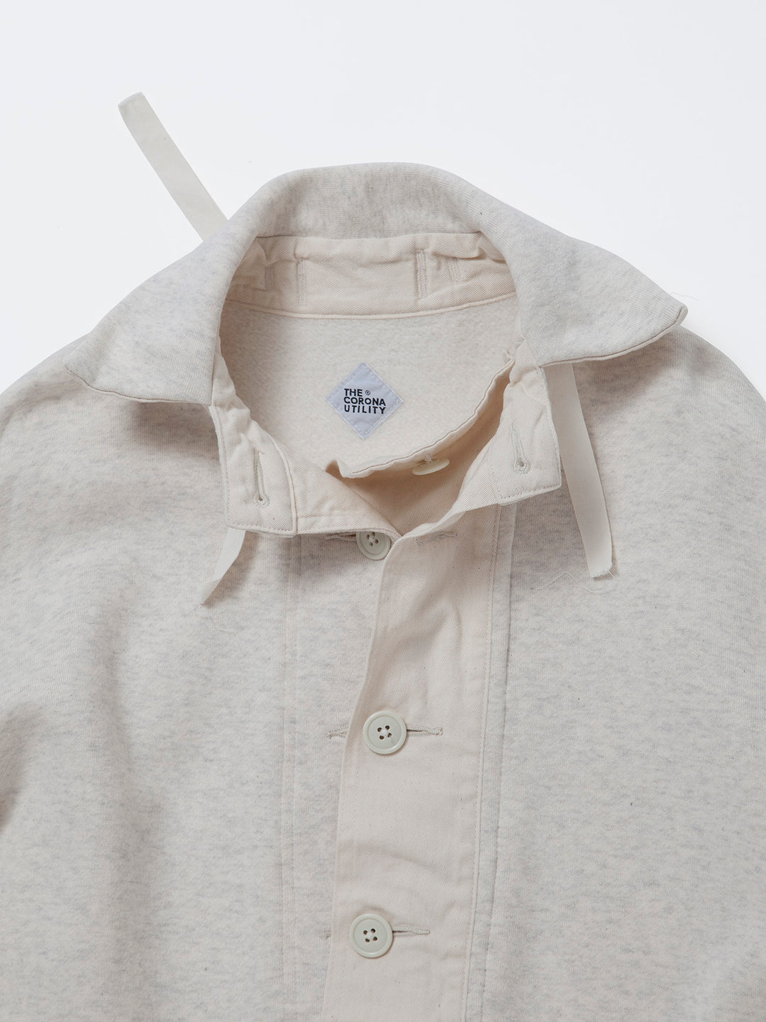 CJ003・Utility Navy Pullover Jacket / Cotton Fleece - Oatmeal