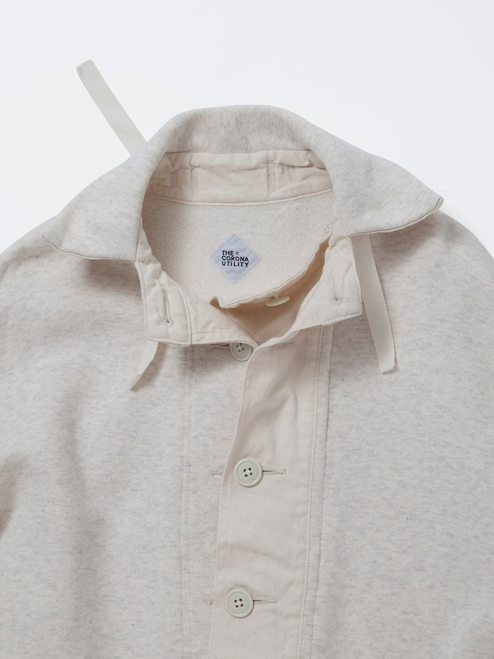 CJ003・Utility Navy Pullover Jacket / Cotton Fleece - Oatmeal