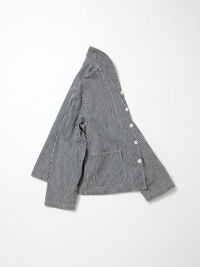 CJ004 - CORONA・Utility Navy Jumper / High Density Hickory Stripe - Indigo×Natural