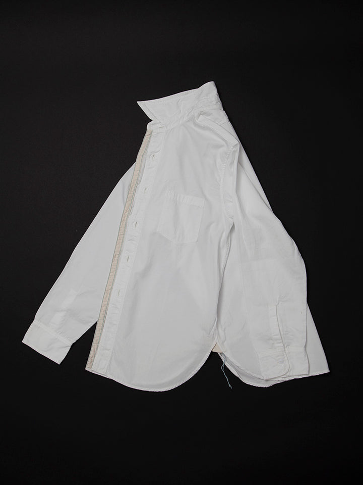 CS001・NAVY 1pocket Shirt / Peru Cotton Shirt Twill - Off-White