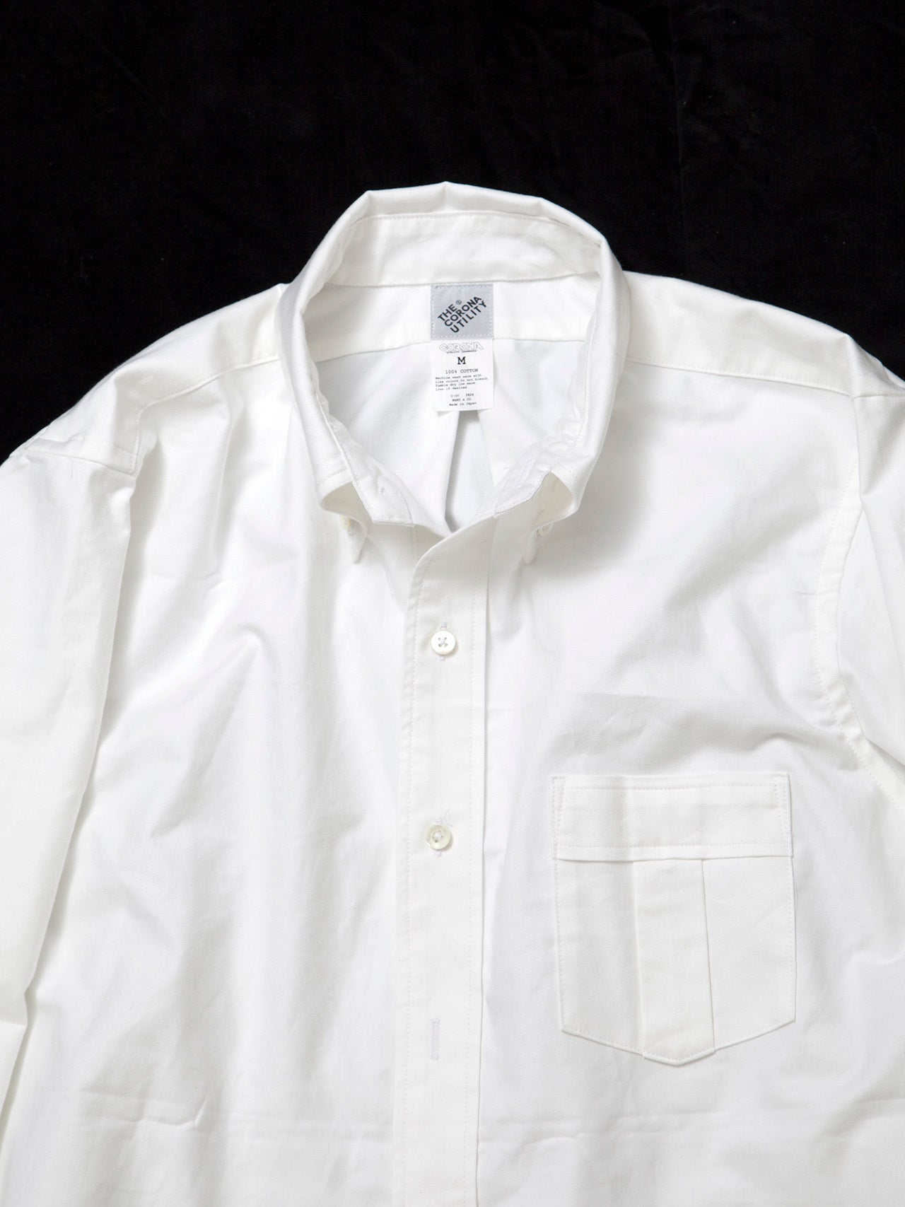 CS005 - CORONA・White Collar Work Shirt / American Sea Island Cotton - White