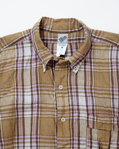 THE CORONA UTILITY・White Collar Pullover Work Shirt / Khaki × Pink