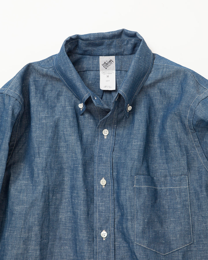 CS006・White Collar Work Shirt / Blue
