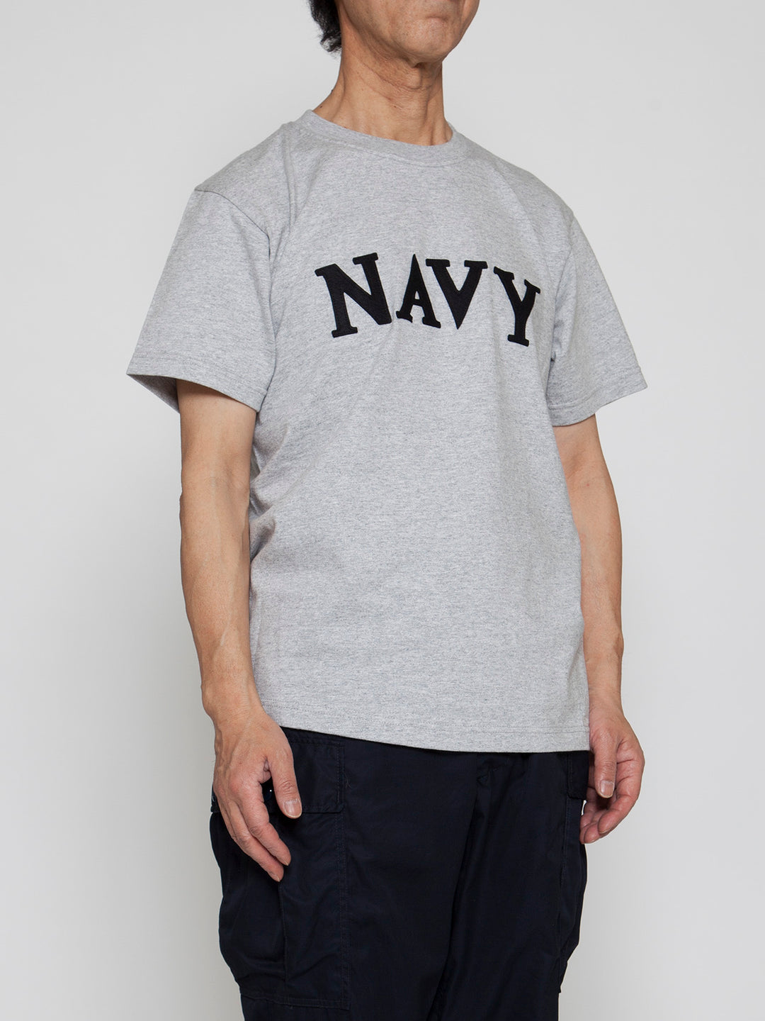CT004・NAVY Felt Tee / Heather Grey