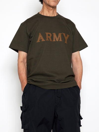 CT005 - CORONA・ARMY Felt Tee / Olive Green