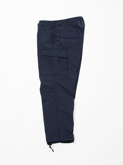 FP006 - FATIGUE SLACKS "JUNGLE SLACKS" / TR Stripe Oxford - Grey Pinstripe on Navy