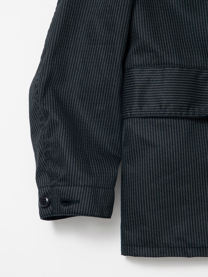 CJ001・Utility Game Jacket / Black Key Stripe - Grey Stripe on Black