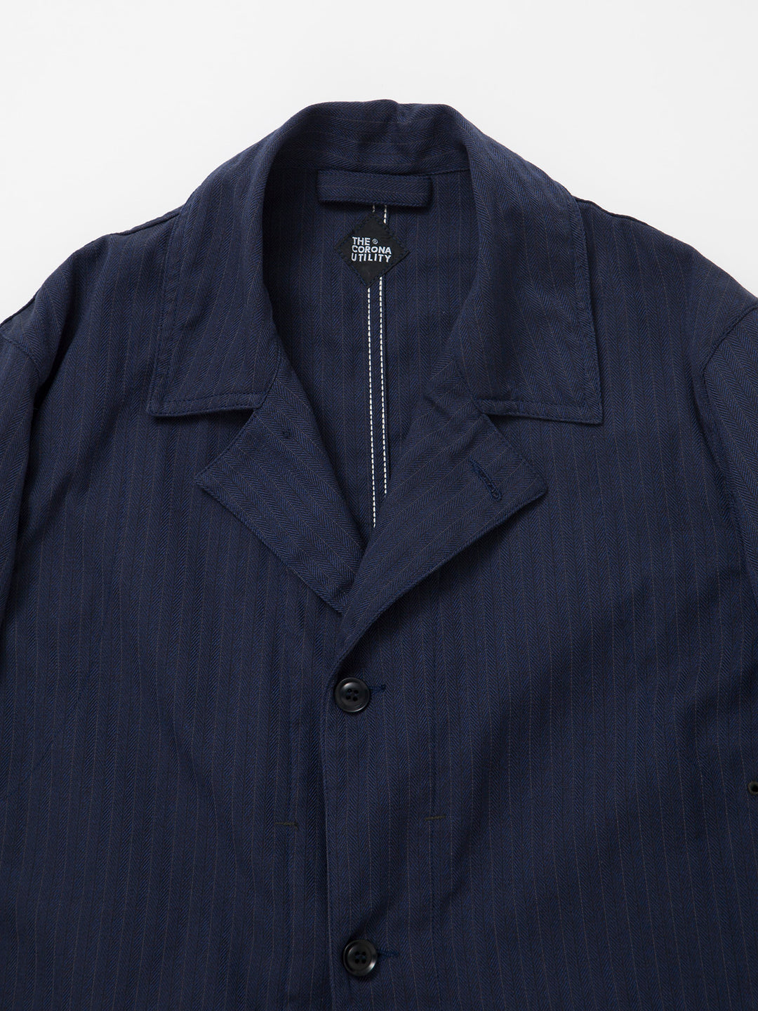 CJ002・Utility Work Coat / H.B.T Stripe - Top Navy