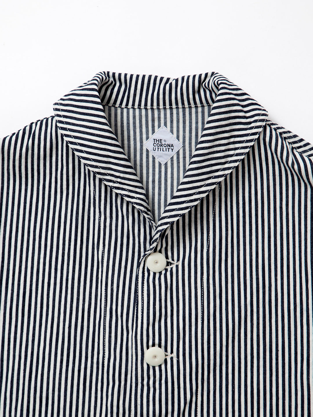 CJ004・Utility Navy Jumper / High Density Hickory Stripe - Indigo×Natural