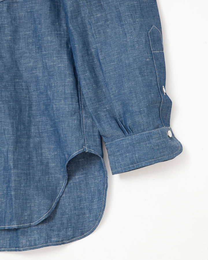 CS006・White Collar Work Shirt / Blue