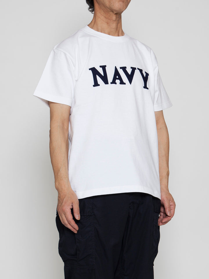 CT004・NAVY Felt Tee / White