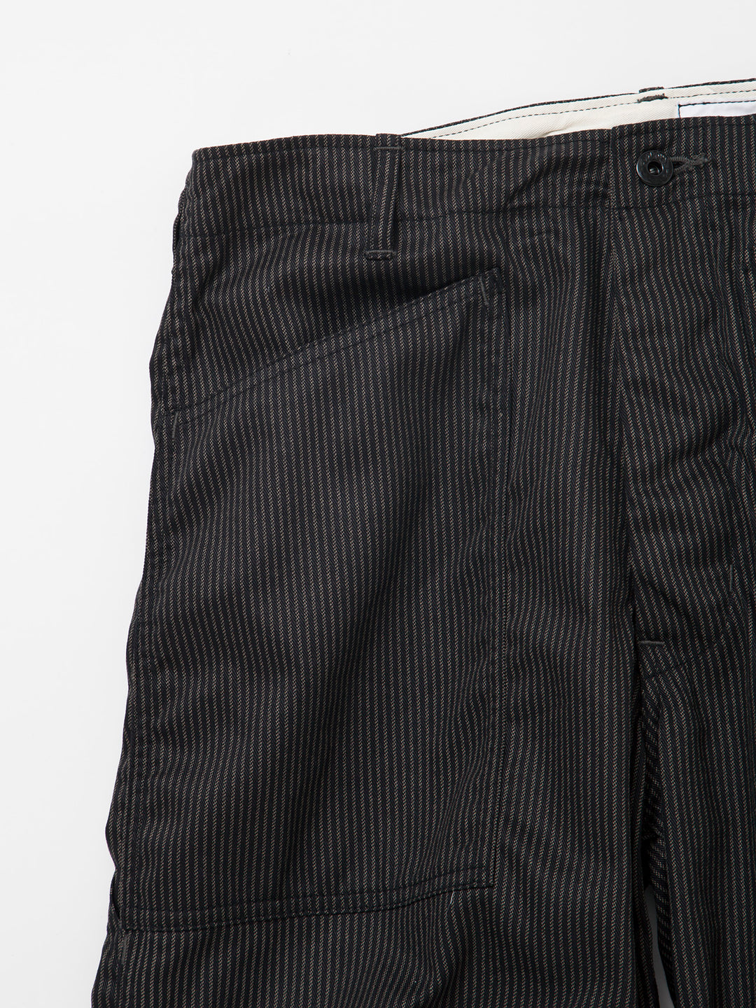 FP017・"UTILITY RM-43 SLACKS" / Black Key Stripe - Grey Stripe on Black