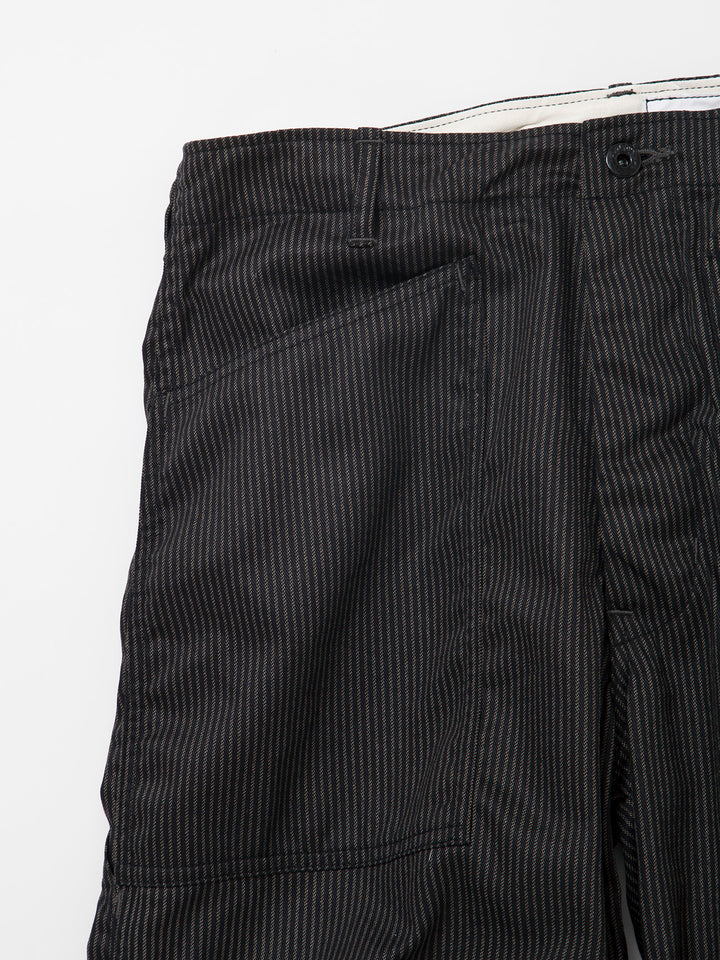 FP017・"UTILITY RM-43 SLACKS" / Black Key Stripe - Grey Stripe on Black