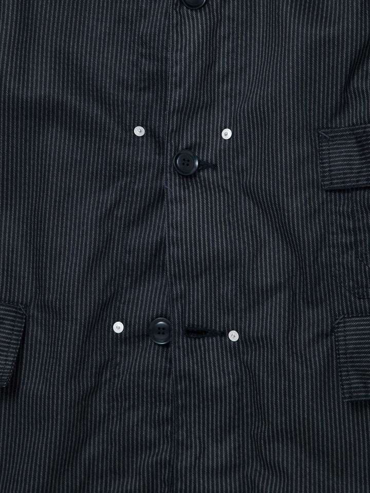 THE CORONA UTILITY - CJ001・Utility Game Jacket / Black Key Stripe - Grey Stripe on Black