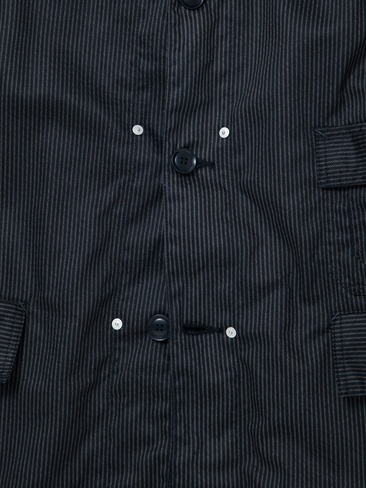 CJ001 - CORONA・Utility Game Jacket / Black Key Stripe - Grey Stripe on Black