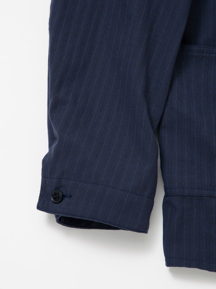 CJ002・Utility Work Coat / H.B.T Stripe - Top Navy