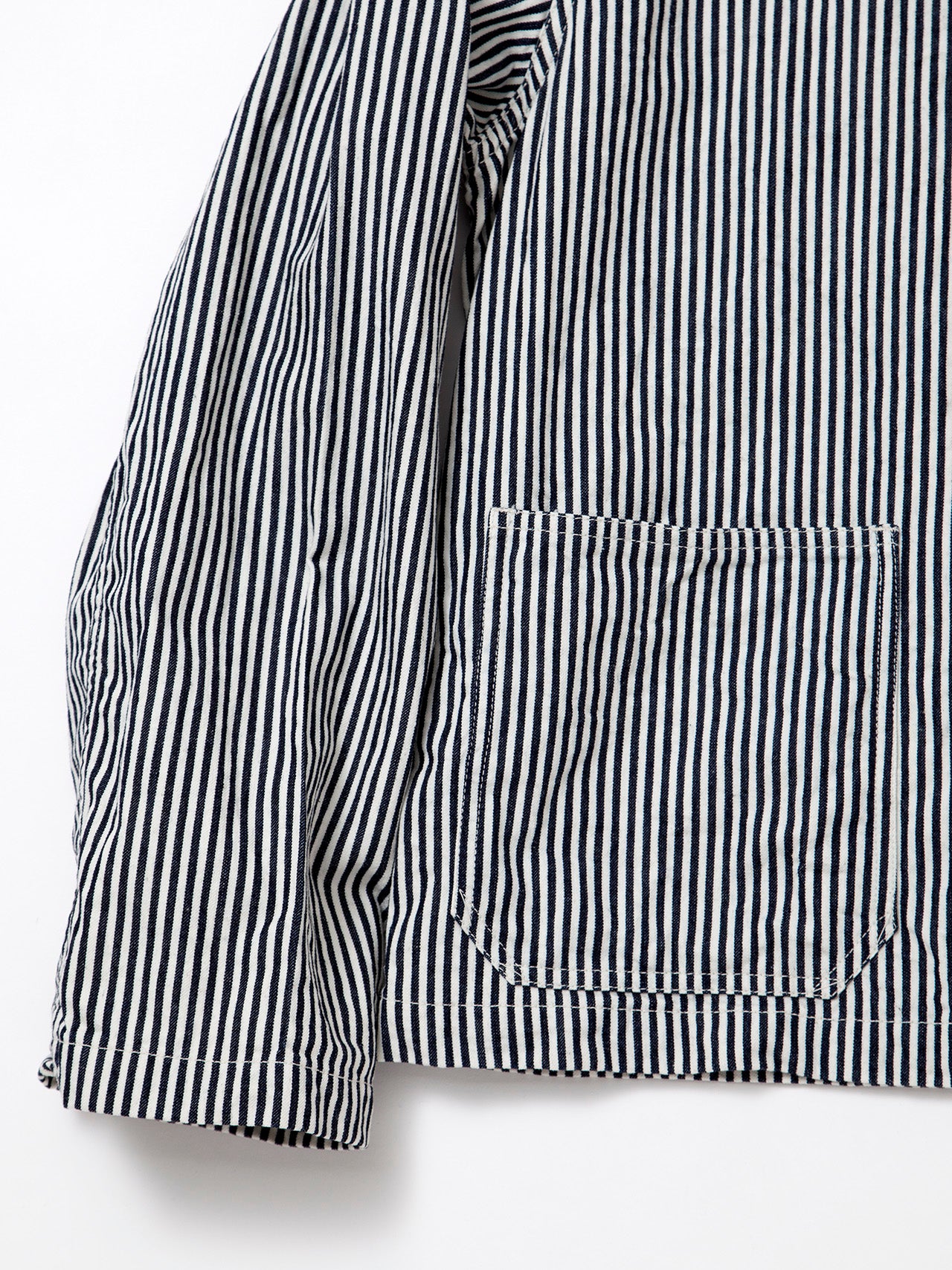 CJ004 - CORONA・Utility Navy Jumper / High Density Hickory Stripe - Indigo×Natural