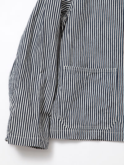 CJ004 - CORONA・Utility Navy Jumper / High Density Hickory Stripe - Indigo×Natural