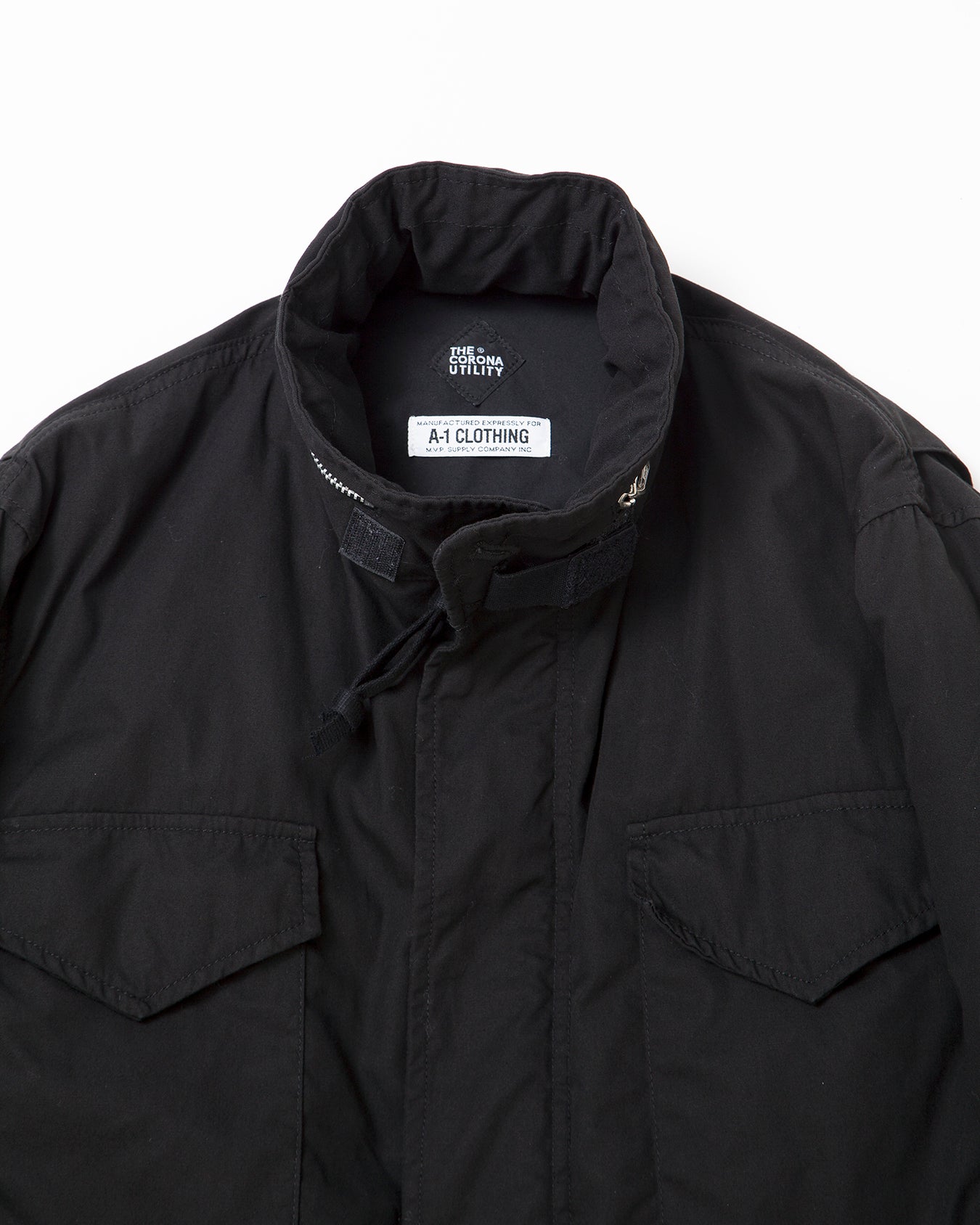 CJ112 - A-1 CLOTHING × THE CORONA UTILITY・M-65 Field Jacket / GI-Poplin × POLARTEC ALPHA - Black