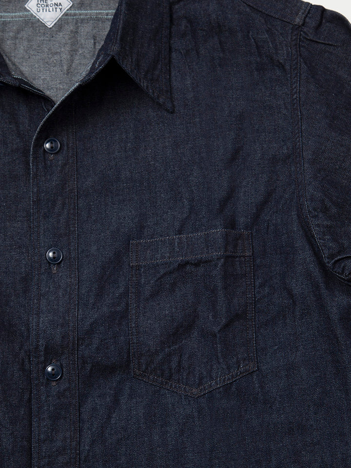 THE CORONA UTILITY - CS001・NAVY 1pocket Shirt / 6oz Denim - Indigo