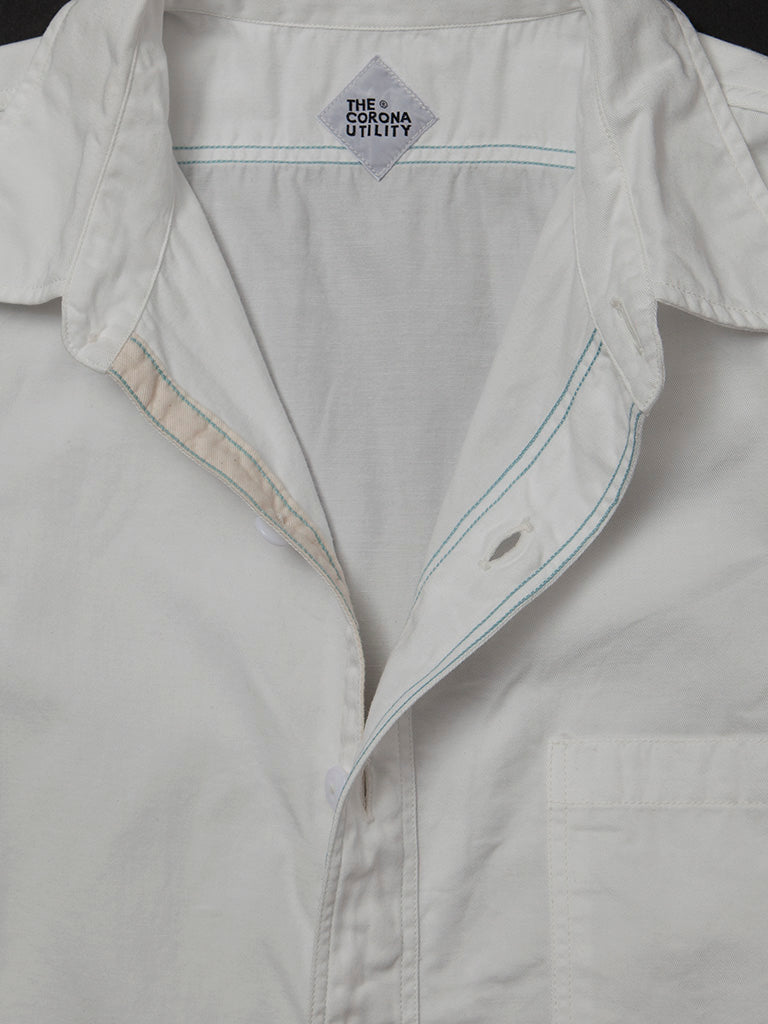 CS001・NAVY 1pocket Shirt / Peru Cotton Shirt Twill - Off-White