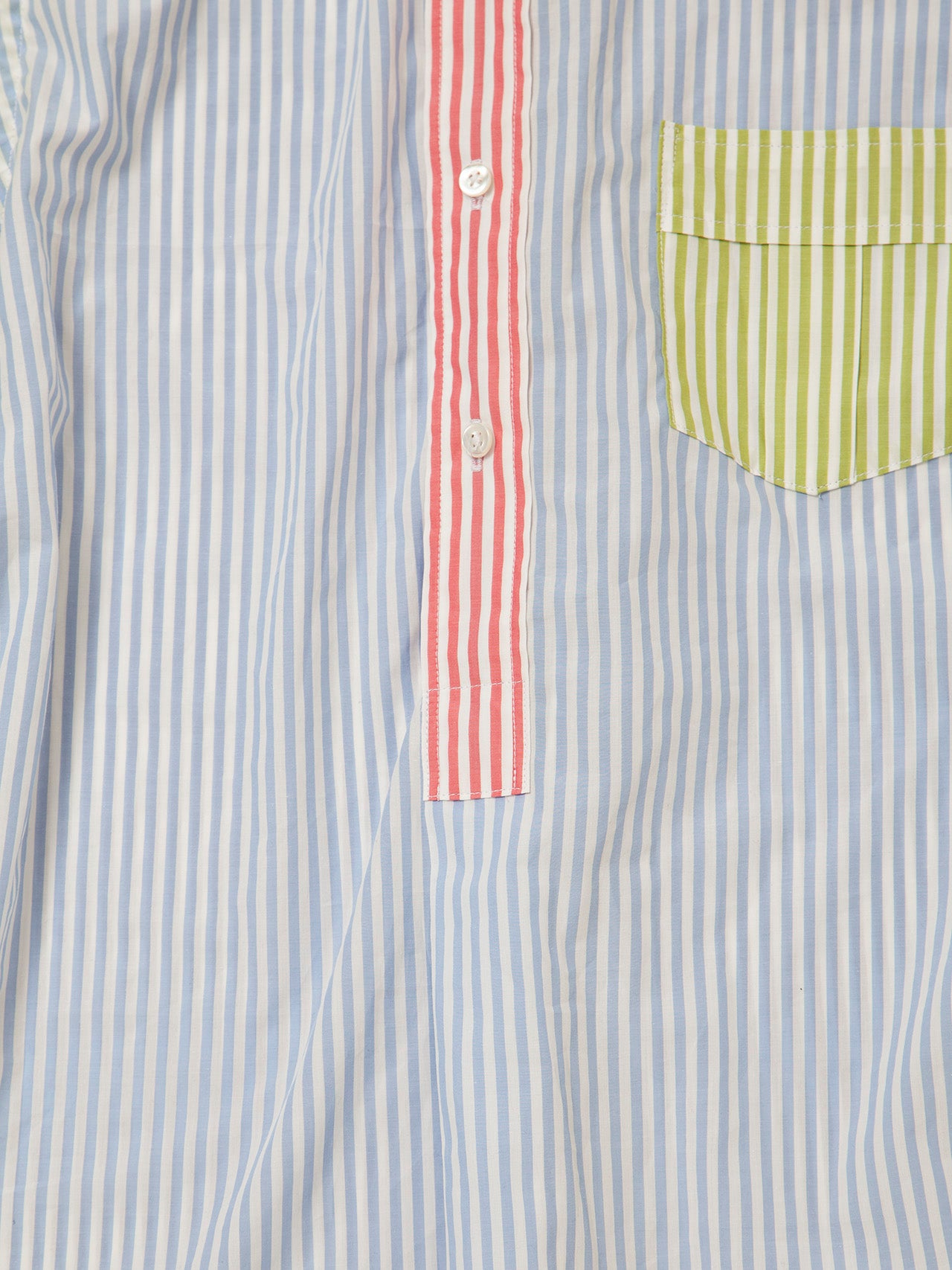 CS005 - CORONA・White Collar Work Shirt / Stripe Broadcloth - Crazy Pattern