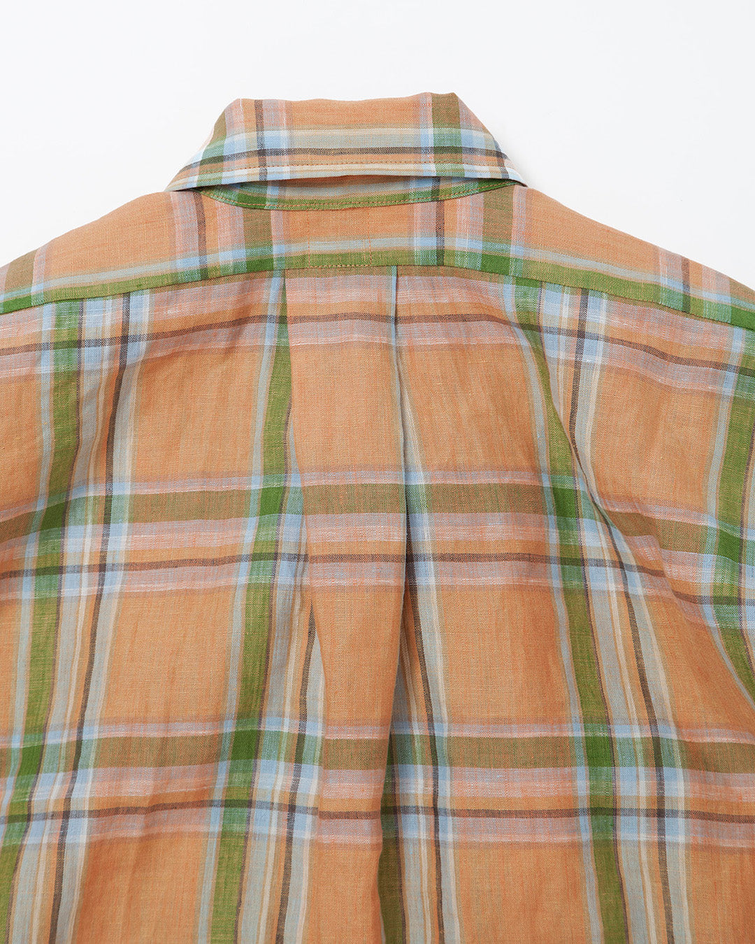 CS005・White Collar Pullover Work Shirt / Orange × Green