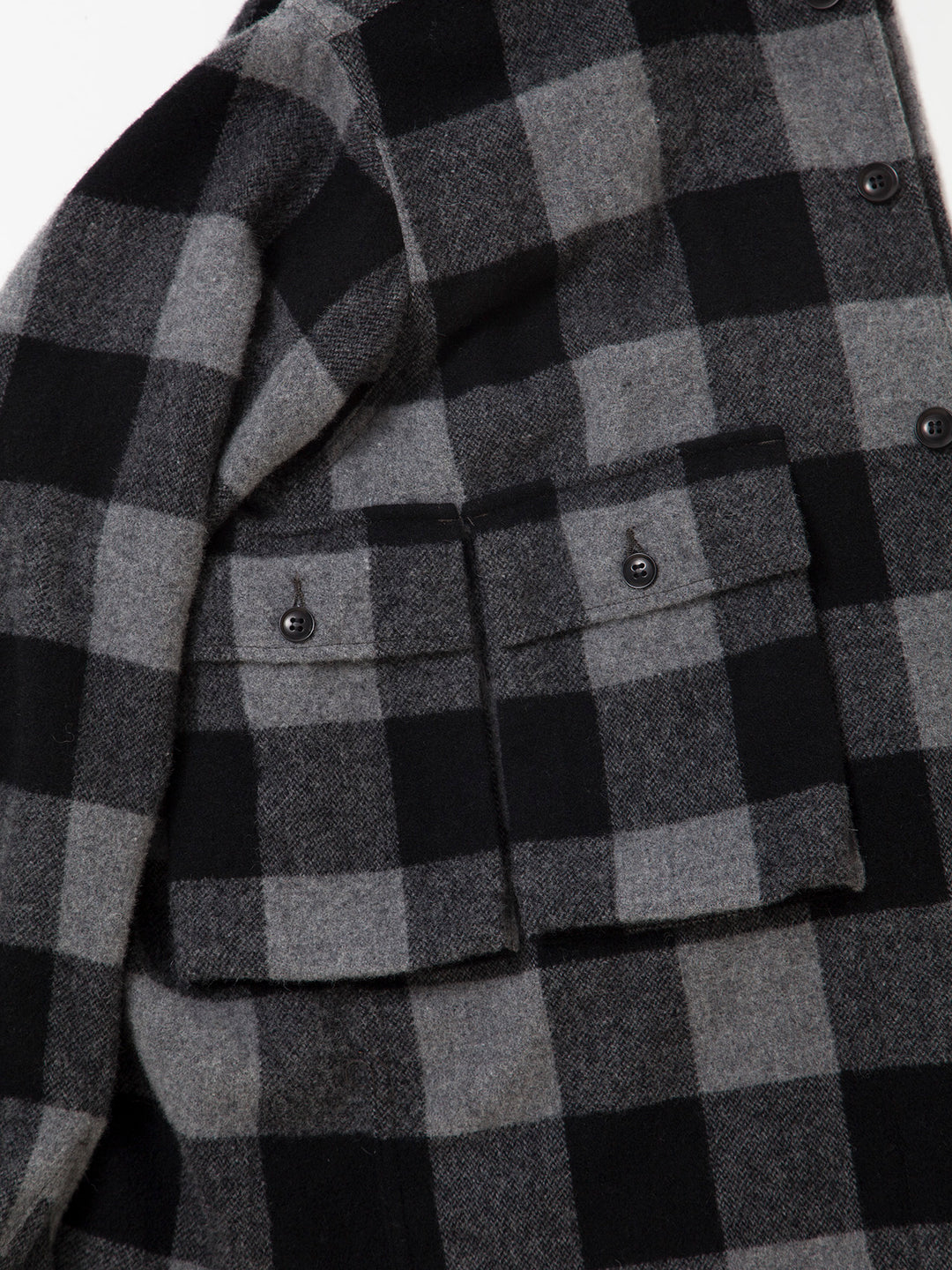 THE CORONA UTILITY - CS023・Combat Hiker Jac Shirt / Buffalo Check - Grey × Black