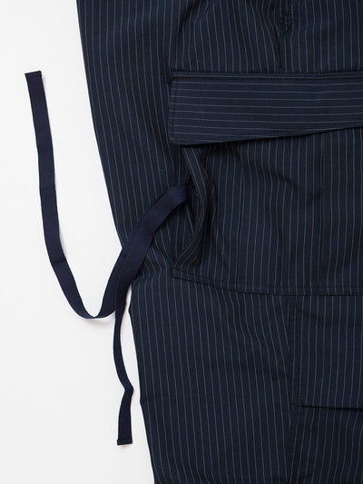FP006 - FATIGUE SLACKS "JUNGLE SLACKS" / TR Stripe Oxford - Grey Pinstripe on Navy