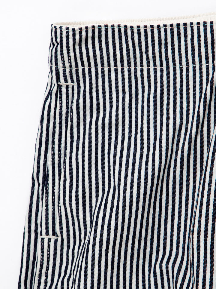 FP018・"UTILITY EASY SLACKS" / High Density Hickory Stripe - Indigo × Natural