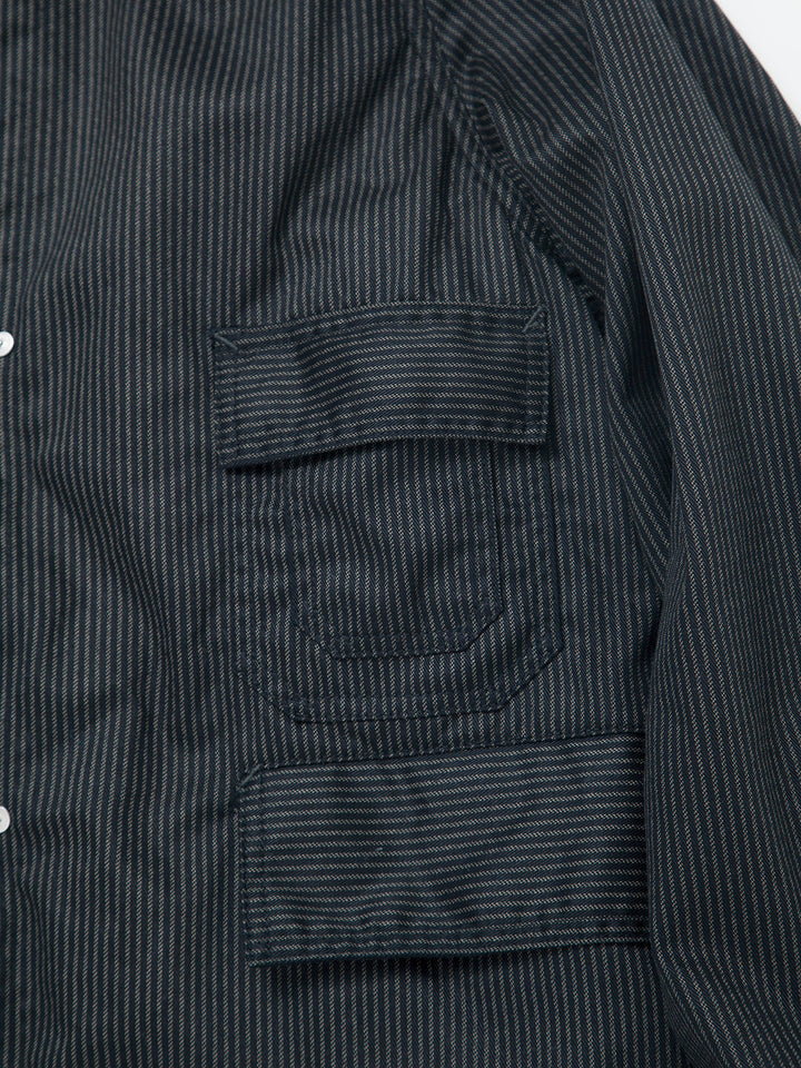 THE CORONA UTILITY - CJ001・Utility Game Jacket / Black Key Stripe - Grey Stripe on Black