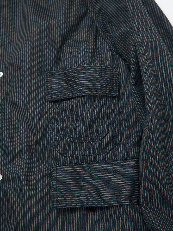 CJ001・Utility Game Jacket / Black Key Stripe - Grey Stripe on Black
